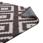 Modway Alika Abstract Diamond Trellis Area Rug - 5 ft W x 8 ft L - Ivory/Brown-Stain Resistant / Easy To Clean