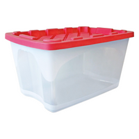 Star Plastics File Box - 68 L - Red/Clear-Capacity: 68 Litres (68 L)