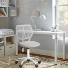 Homy Casa Colorful Fabric Teen Task Chair - Verita Grey-360-Degree Swivel: Enjoy full mobility with the chair’s smooth 360-degree swivel function, perfect for multitasking