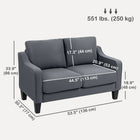 HOMCOM Loveseat Sofa with Pocket Spring - Charcoal Grey-Modern aesthetic that complements contemporary decor
