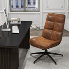 Homy Casa Relax Ergonomic Office Chair with Suede Fabric - Brown-Sturdy black 5-star base with 360-degree swivel functionality