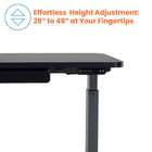 Motionwise M2 Series 48"W Electric Sit-Stand Desk with Dual Motors and Pull-Out Drawer - Black-Heavy-Duty Weight Capacity: Crafted with powder-coated steel framework, this desk is designed to support up to 225 lbs., accommodating various monitors, printers, and other office essentials with ease.