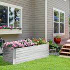 Outsunny Raised Garden Bed - 71" L x 35" W x 23" H - Silver-Extra deep open-bottomed design for long rooted plants 