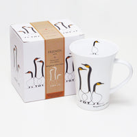 Oscardo Friends by Benjamin Chee Chee Porcelain Mug - 295ml-Indigenous Art Design - Friends by Benjamin Chee Chee, Ojibway artist, First Nations artwork celebrating cultural heritage and tradition
