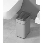 Elpheco TwinLid Stainless Small Sensor Garbage Can - 9.5L - Silver-Provides a hygienic, hands-free waste disposal experience