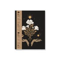 Denik Medium Layflat Notebook - Celestial Flowers-7" x 9" softcover notebook