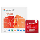 Microsoft 365 Personal + McAfee Total Protection - 1 Device - 12-Month Subscription [Digital Download]-Works on PC, Mac, iPhone, iPad, and Android devices