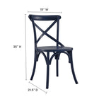 Modway Gear Dining Side Chair - Midnight Blue-Elm Wood Construction