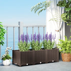 Outsunny Plastic Raised Garden Bed - 47.2" x 15.7" x 14.6" - Brown-Lightweight plastic material ensures easy relocation and handling

