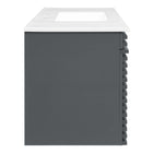 Modway Render 48" Wall-Mount Bathroom Vanity - Grey/White-Ceramic Sink Basin