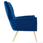 Modway Renata Button Tufted Performance Velvet Armchair - Navy-Dense Foam Padding