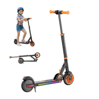Gyrocopters Flash KidZ Electric Scooter for Kids - Speed 19 kmph - Range 11 km - LED Lights - Orange-Switch between 8 km/h (E), 13 km/h (N), and 19 km/h (S) modes to match your child's skill level