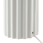 Hudson&Canal Seren 23" Tall Table Lamp with Fabric Shade - Matte White/Brass/White-Includes a clear 6 ft. cord with rotary socket switch