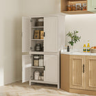 HOMCOM 64" H Kitchen Pantry Cabinet with Shelves - White-Adjustable shelves allow you to store larger items without worry if they will fit 