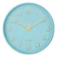 Monarch Specialties 9109 12" Round Wall Clock - Blue Face/Blue Frame-Add an charming contemporary touch to your decor with this sleek 12" round wall clock featuring a chic blue face set against a stylish blue frame