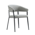 Manhattan Comfort Belle 22.4" Modern Textured Leatherette Upholstered Dining Chair - Stone Grey - Set of 4-Plush, Foam-Filled Seat for Lasting Comfort