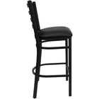 Flash Furniture HERCULES Series Black Ladder Back Metal Restaurant Barstool - Black Vinyl Seat-2.5'' Thick Foam Padded Seat