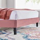 Modway Daisy Performance Velvet Twin Platform Bed - Dusty Rose-Assembly Required