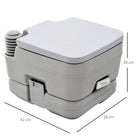 Outsunny Outdoor Portable Travel Toilet with Flushable Tank - 10 L-Easy to use push-button operation