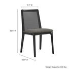 Modway Monarch Wood and Rattan Dining Side Chair - Black/Grey-Dense Foam Padding