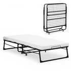 MotionGrey Portable Foldable Guest Bed with Mattress and Locking Casters - Twin - Black-Portable twin guest bed folds for more convenient storage between uses