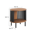 Modway Fortitude Side Table - Walnut Black-Metal Legs