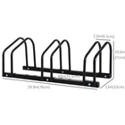 HOMCOM 3-Bike Bicycle Floor Parking Rack for Indoor and Outdoor Use - Black-Surface is galvanized for protection, outdoor and long term use