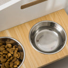 PawHut Elevated Dog Bed with Dog Bowls and Washable Cover-Soft padding cushion and fabric for comfortable
