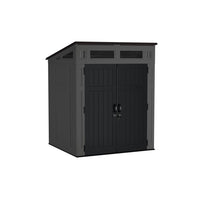 Suncast Modernist Storage Shed - 6' x 5' - Peppercorn/Black-Multi wall, resin panels are engineered for strength and durability.