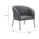 Zuo Quinten Accent Chair - Vintage Grey-6