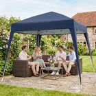 Outsunny 8 ft W x 8 ft L Pop Up Canopy Foldable Outdoor Canopy Tent with Carrying Bag - Blue-Easy to fold and unfold with a pop-up design