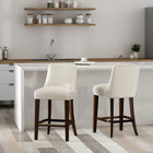Manhattan Comfort Beever 18.9" Modern Chenille Upholstered Counter Stool - Cream - 2 Pack-Upholstered in Luxurious Chenille with Foam Padding