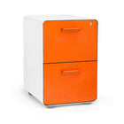 Poppin Stow 2-Drawer File Cabinet - White/Orange-Stow 2-Drawer File Cabinet -  holds letter and legal