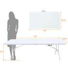 Homy Casa 8 ft Portable Folding Table Indoor & Outdoor for Camping - White-The white tabletop gives a clean, simple look