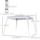 Outsunny 8 ft W x 8 ft L Pop Up Canopy Foldable Outdoor Canopy Tent with Bag - White-Heavy-duty metal construction ensures steadiness and stability