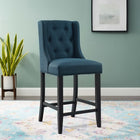 Modway Baronet Tufted Button Upholstered Fabric Counter Stool - Azure-Soft Polyester Fabric Upholstery