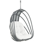 Modway Whisk Outdoor Patio Swing Chair Without Stand - White-Textilene PVC/Polyester Sun Shade