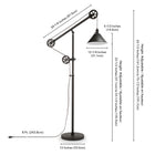 Hudson&Canal Descartes Pulley System Floor Lamp with Metal Shade - Blackened Bronze/Blackened Bronze-Product Dimensions: 13" L x 38" W x 70" H