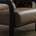 Modway Sereno Vegan Leather Accent Chair - Mushroom Black-Premium Vegan Leather Upholstery