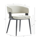 Manhattan Comfort Luce 22" Modern Textured Leatherette Upholstered Dining Chair - Oatmeal - Set of 4-Grey Metal Frame Adds Strength and a Sleek, Modern Finish