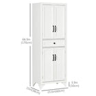 HOMCOM 67" H Kitchen Pantry Cabinet with Doors and Shelves - White-Adjustable shelves cater to various item heights 