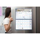 MotherWord 2026-2027 Magnetic Family Fridge Calendar - 9-1/2" H x 15" W - French-Features notes section, inspirational quotes, Canadian and American holidays, before and after months, phases of the moon, phone directory, birthstone chart, Anniversary gift guide, emergency phone list