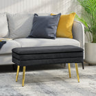 HOMCOM Upholstered Storage Bench for End of Bed - Black-Solid electroplated steel legs for high stability and durability;  