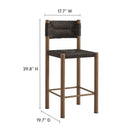 Modway Parkland Outdoor Patio Rattan and Aluminum Counter Stools - Walnut - Set of 2-Synthetic Rattan Backrest and Seat