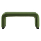 Modway Koda Performance Velvet Waterfall Ottoman - Black/Moss Green-Assembly Required
