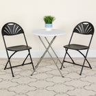 Flash Furniture HERCULES Series Plastic Fan Back Folding Chair - Black-18 Gauge Steel Frame
