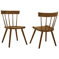 Modway Sutter Wood Dining Side Chair - Walnut - 2 Pack-Modern Farmhouse Dining Chair