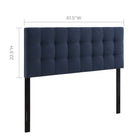 Modway Lily Upholstered Fabric Queen Headboard - Navy-Fits queen size beds