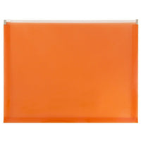 JAM Paper Plastic Envelopes with Zip Closure, Letter Booklet, 9.5 x 12.5, Orange Poly, 12 Pack (218Z1OR)-Material: plastic
