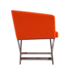 Manhattan Comfort Hollywood 25.6" Contemporary Faux Leather Upholstered Accent Chair - Orange and Polished Chrome-Tight Back with High Density Foam Filled Padding